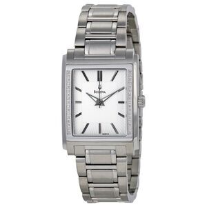 Bulova 96E113 Diamond Bezel Silver Tone Stainless Steel Men's Watch MSRP $550